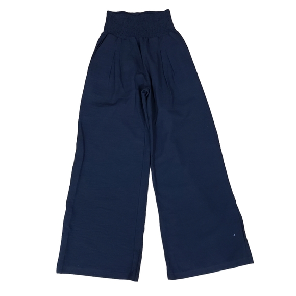 Wide Leg Cotton Linen Blend Palazo Pants - Picture 2 of 9